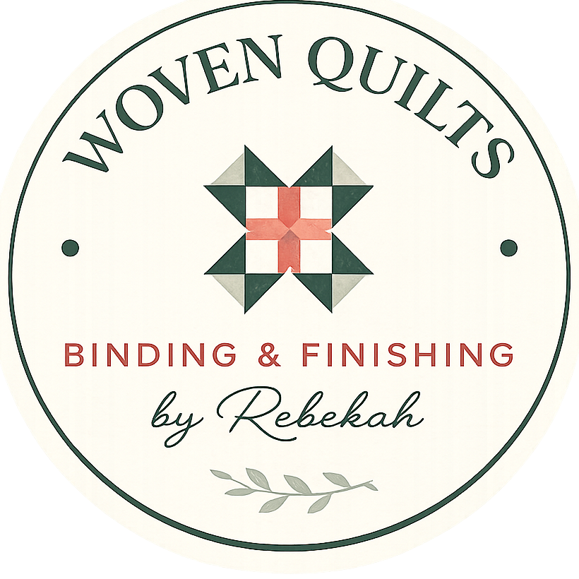 Woven Quilts circular brand seal